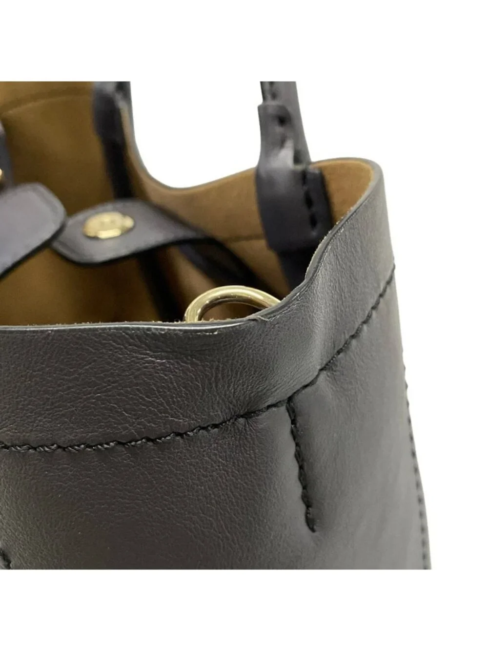 Max Mara Tote Bag Extra Small Leather Marine Dark Gray